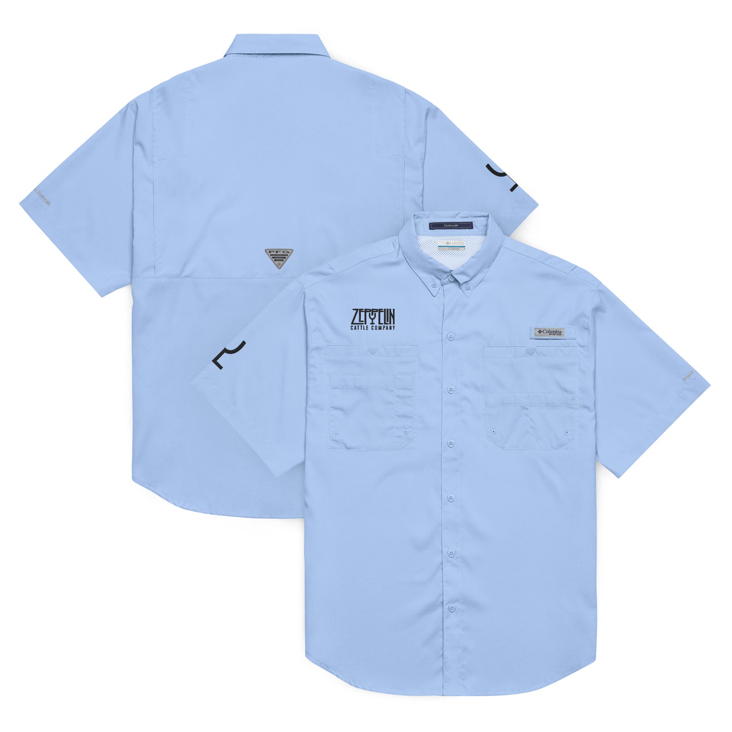 Zeppelin Cattle Co. Men’s Columbia short sleeve button shirt Black Embroidary