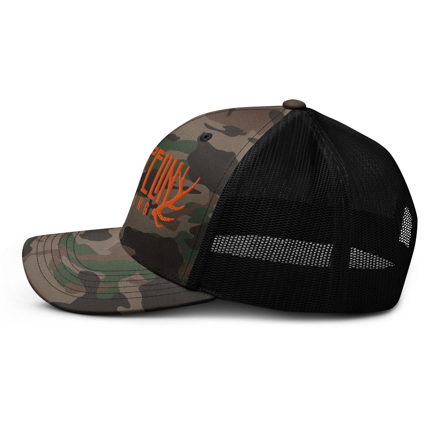 Zeppelin Hunting Orange Logo Camouflage trucker hat