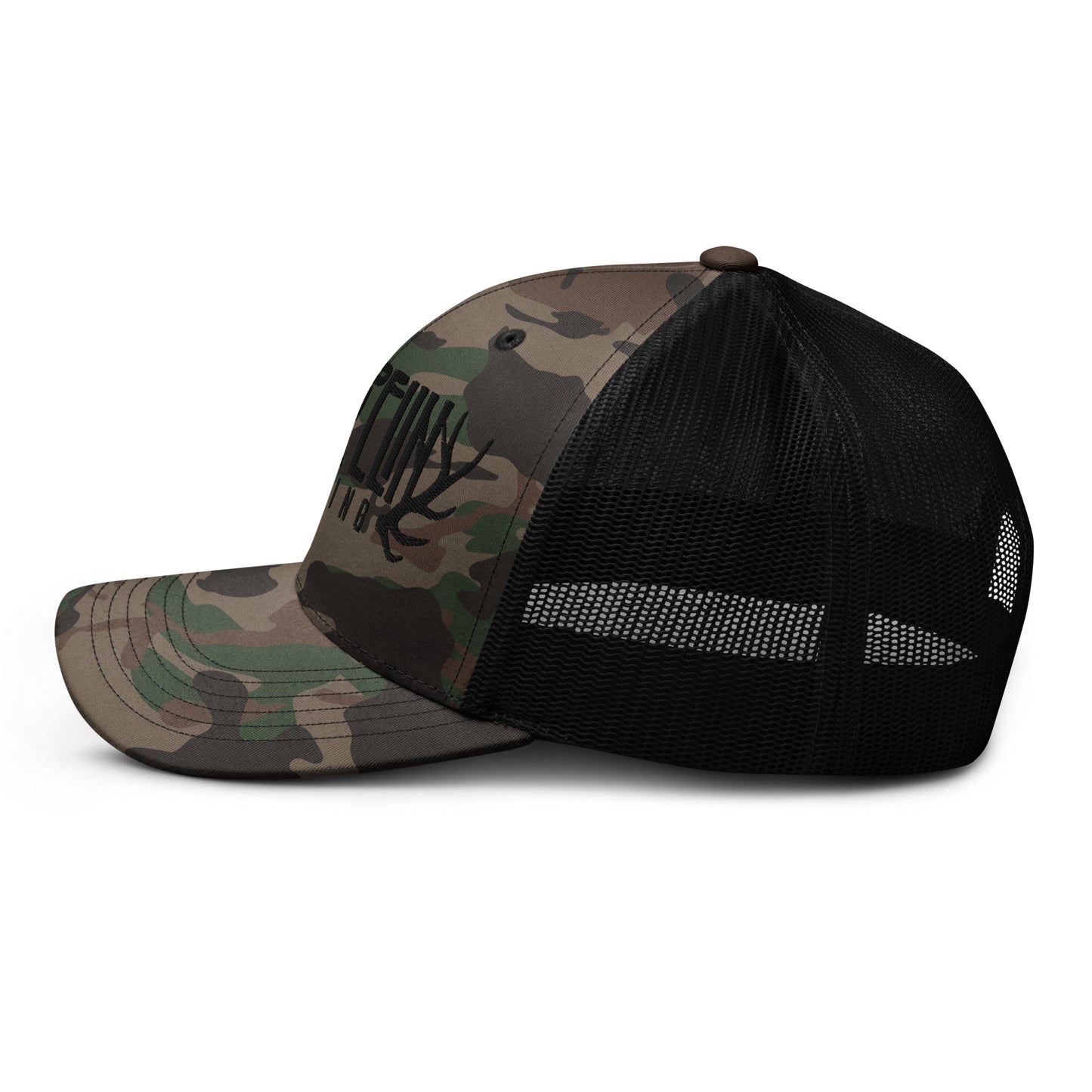 Zeppelin Hunting Black Logo Camouflage trucker hat