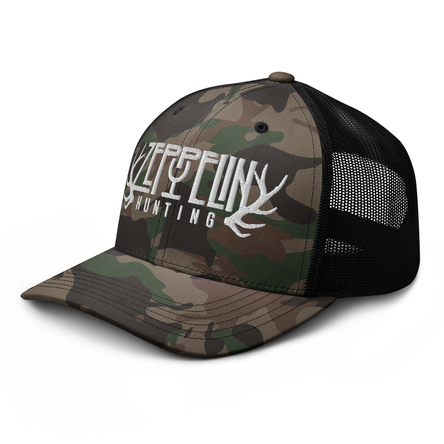 Zeppelin Hunting White Logo Camouflage trucker hat