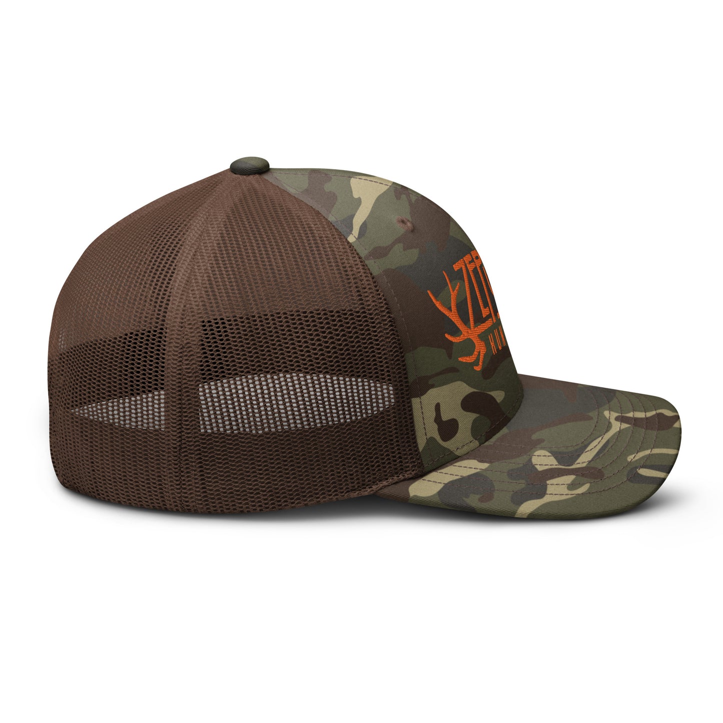 Zeppelin Hunting Orange Logo Camouflage trucker hat