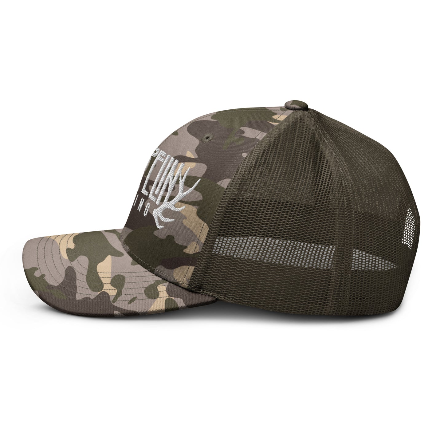 Zeppelin Hunting White Logo Camouflage trucker hat