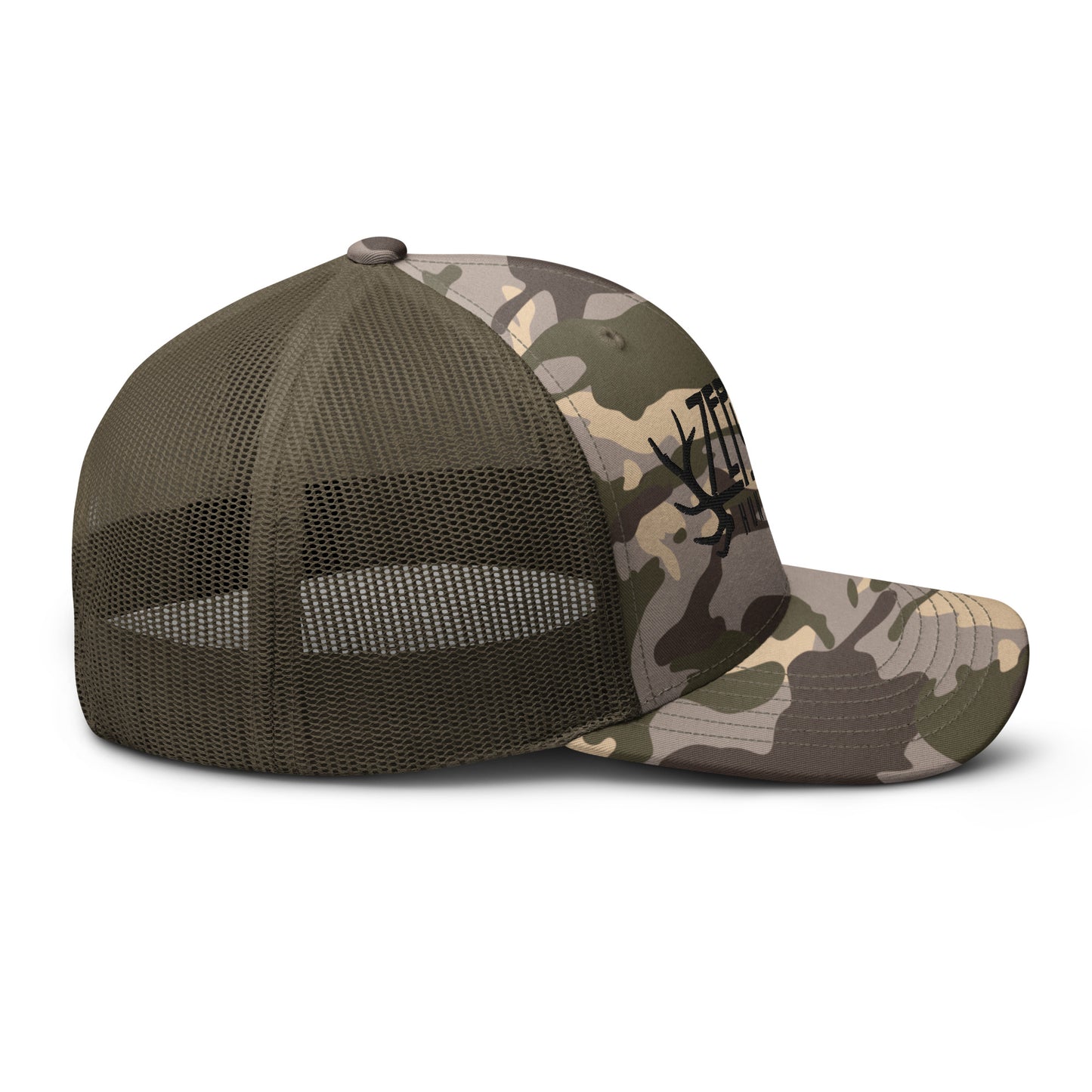 Zeppelin Hunting Black Logo Camouflage trucker hat