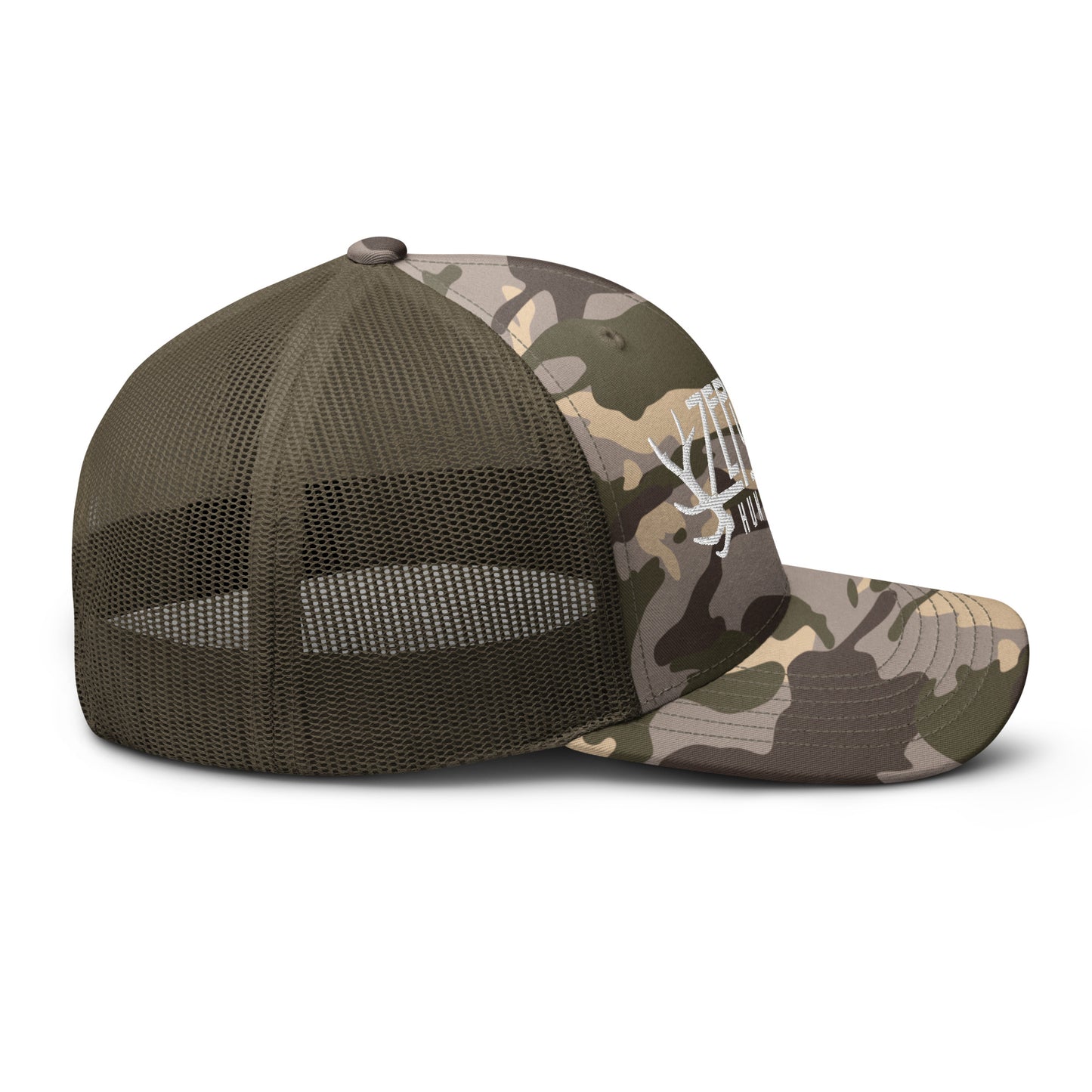 Zeppelin Hunting White Logo Camouflage trucker hat