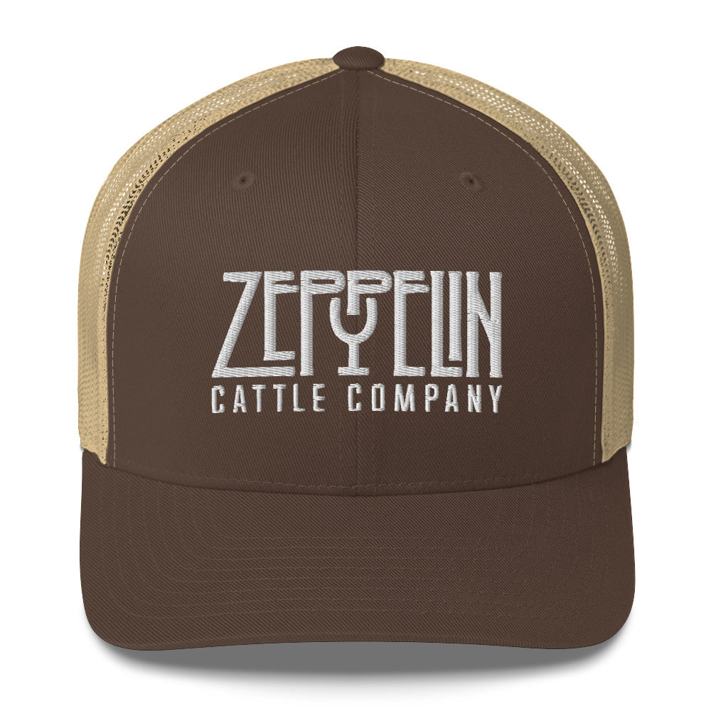 Zeppelin Cattle Co. White Stitch Trucker Cap