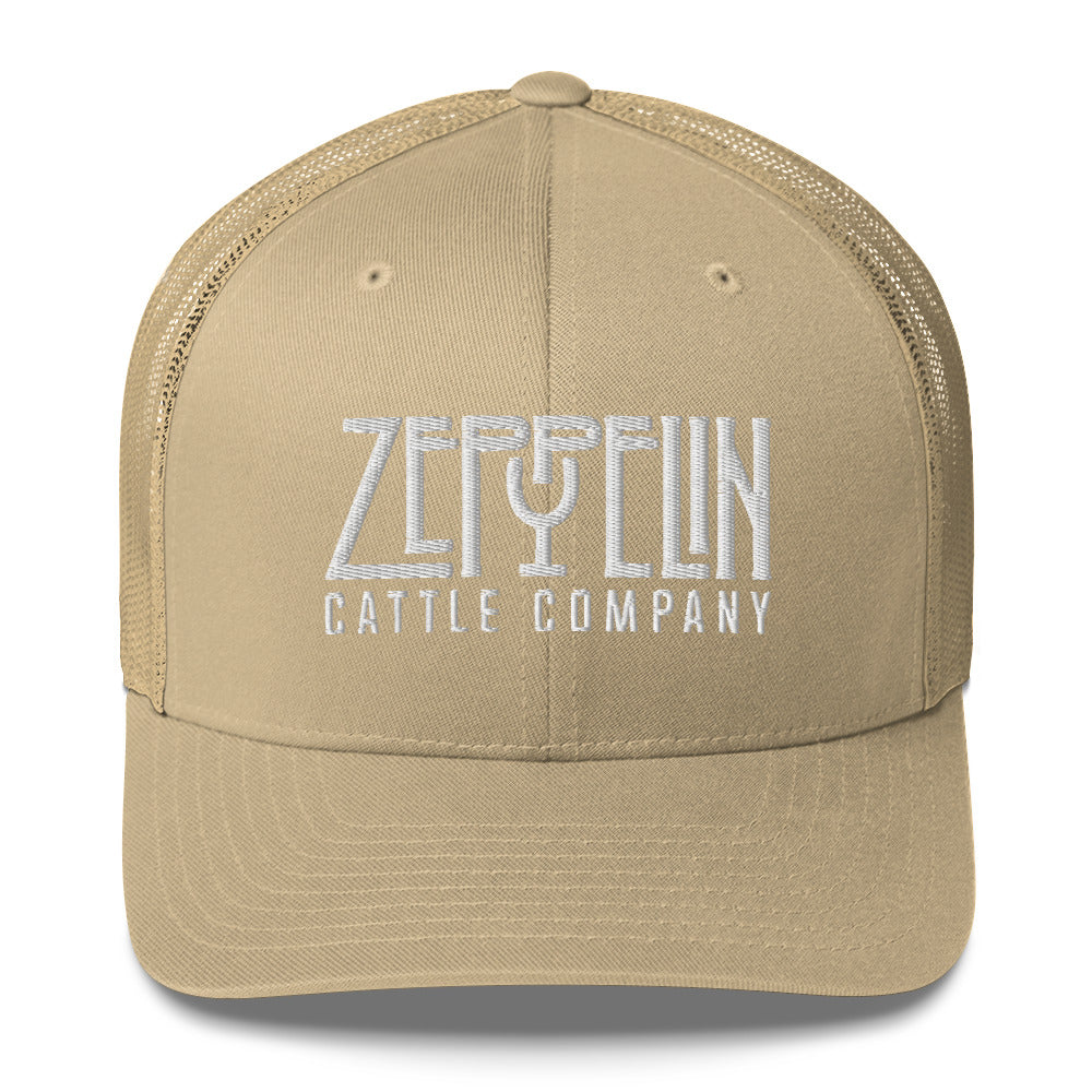 Zeppelin Cattle Co. White Stitch Trucker Cap