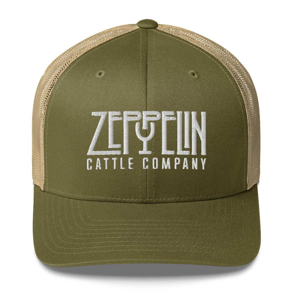 Zeppelin Cattle Co. White Stitch Trucker Cap