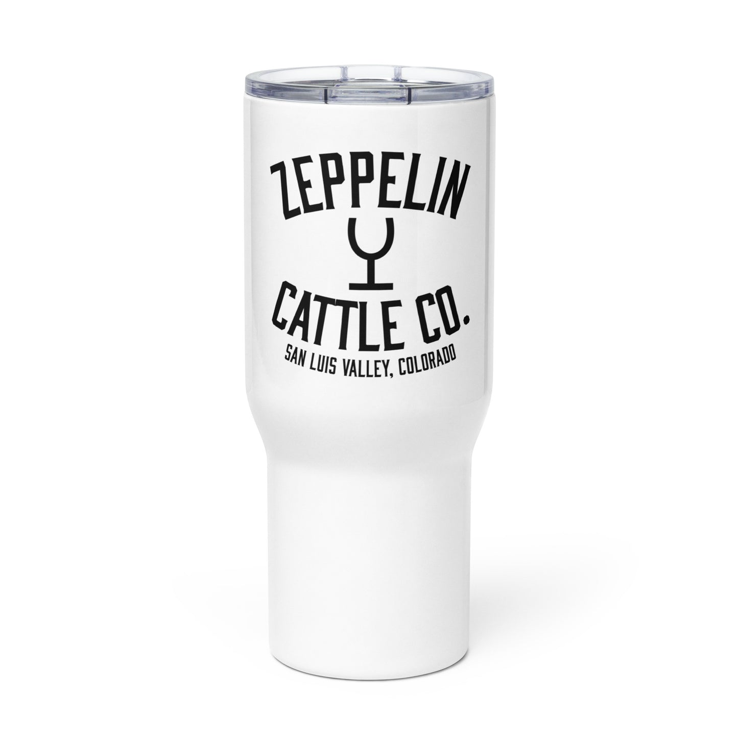 Zeppelin Cattle Co. Travel mug with a handle