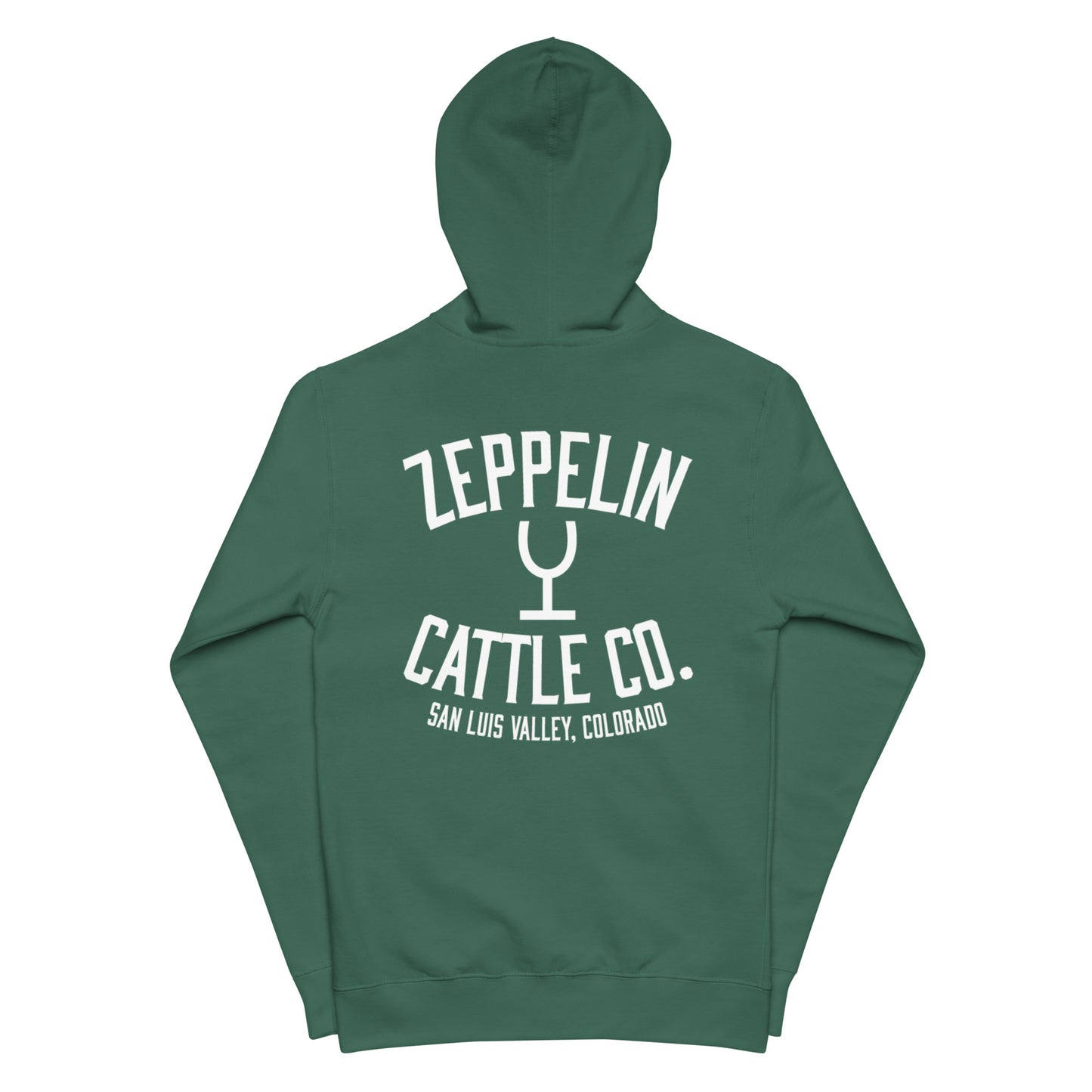 Zeppelin Cattle Co. fleece zip up hoodie